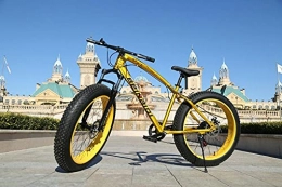 makeups1 Fat Tyre Mountain Bike Mens Mountain Bike 21 Speed Mountain Bike 26 inch Bike Fat Tire Beach Bicycle Shock Absorber Bicycle-yellow_26_inches_x_17_inches