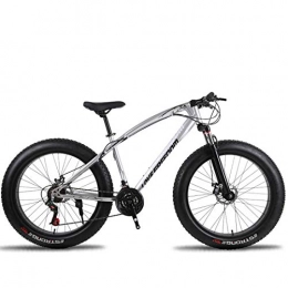MICAKO Mountain Bike 21/24/27 Speed Steel Frame, 26 Inches Dual Disc Brake Bicycle-5 colors MTB,Silver,27speed