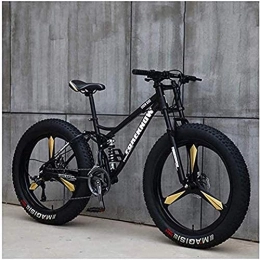 MOME Fat Tyre Mountain Bike MOME 7SpeedRoad bike fat tire mountain bike, 26 inch mountain bike with disc brakes, carbon steel frame, dual suspension system, men's and women's mountain bike racing commuter bike