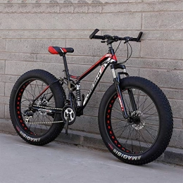 RNNTK Fat Tyre Mountain Bike Mountain Bicycle Fat Bike, RNNTK Adult Outroad Mountain Bike Double Suspension A Variety Of Colors Double Disc Brakes Fat tires.Bike A -27 Speed -24 Inches
