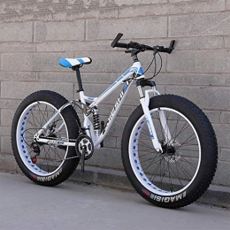 RNNTK Fat Tyre Mountain Bike Mountain Bicycle Fat Bike, RNNTK Adult Outroad Mountain Bike Double Suspension A Variety Of Colors Double Disc Brakes Fat tires.Bike E -21 Speed -24 Inches