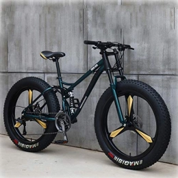 HWGNT Fat Tyre Mountain Bike Mountain Bike, 26-Inch Fat Tire Hard-Tail Mountain Bike, Double Suspension And All-Terrain Suspension, Variable Speed Off-Road Beach Snowmobile For Adults.