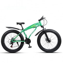 WLWLEO Bike Mountain Bike Bicycle for Adults Teen Mens Womans, 26 Inch Fat Tire Snow Bikes with Suspension Fork, Dual Disc Brakes MTB, Sand Anti-Slip Bike, Green, 27 speed