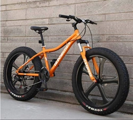 XIUYU Fat Tyre Mountain Bike Mountain Bike Bikes 26" Fat Tire Hardtail Snowmobile Dual Suspension Frame And Fork All Terrain Men's Bicycle Adult, Orange 2, 7Speed XIUYU (Color : Orange 2)