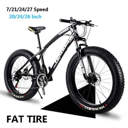 ATRNA Fat Tyre Mountain Bike Mountain Bike, High Carbon Steel Frame Disc Brake MTB with Portable Bicycle for Adults, Teen Children