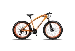 Generic Fat Tyre Mountain Bike Mountain Bike, Mountain Bike Unisex Hardtail Mountain Bike 7 / 21 / 24 / 27 Speeds 26 inch Fat Tire Road Bicycle Snow Bike / Beach Bike with Disc Brakes and Suspension Fork, Orange, 24 Speed