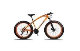 Generic Fat Tyre Mountain Bike Mountain Bike, Mountain Bike Unisex Hardtail Mountain Bike 7 / 21 / 24 / 27 Speeds 26 inch Fat Tire Road Bicycle Snow Bike / Beach Bike with Disc Brakes and Suspension Fork, Orange, 27 Speed