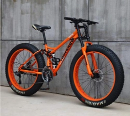 SAFT Bike Mountain Bikes, 26 Inch Fat Tire Hardtail Mountain Bike, Dual Suspension Frame and Suspension Fork All Terrain Mountain Bike (Color : Orange, Size : 24 inch 27 speed)
