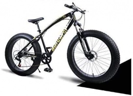 Suge Fat Tyre Mountain Bike Mountain Bikes, Dual Disc Brake Fat Tire Cruiser Bike, High-Carbon Steel Frame, Adjustable Seat Bicycle (Color : Black, Size : 26 inch 27 speed)