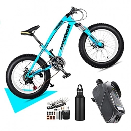  Fat Tyre Mountain Bike Mountain Bikes For Adults 26" Mountain Bikes7 Speed Bicycle, Adult Fat Tire Mountain Trail Bike(Free Bicycle Travel Package), Blue