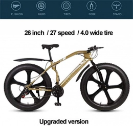 MRXW Bike MRXW Mountain Bicycles for Men Women Adult, 26'' All Terrain MTB City Bycicle with 4.0 Fat Tire, Bold Suspension Fork Snow Beach Bicycle, Metallic