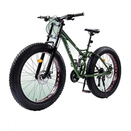 MYSZCWCF Fat Tyre Mountain Bike MYSZCWCF 26-inch Mountain Bike, 4.0 Wide Tires Male And Female Student Adult Bikes Snowmobile Beach Off-road Vehicles 27-speed Disc Brakes Fat Tires Non-slip High-carbon Steel Frame (Color : Green)