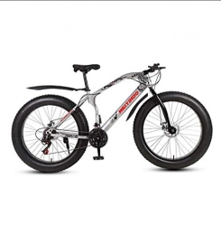 MYSZCWCF Fat Tyre Mountain Bike MYSZCWCF Men Fat Wheel Mountain Bike, 26-inch Dual-disc Brakes, Wide Tires, Off-road 27 / 24 / 21 Variable Speed Snow Off-road Vehicle High-carbon Steel Frame, 4.0-inch Light Steel Thick Tires