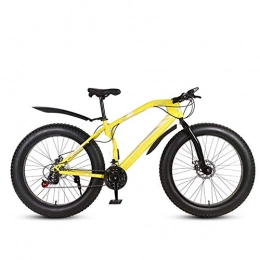 NA Bike N / / A Adult mountain bike, 26-inch fat tire Hardtail mountain cross-country bike double suspension and suspension all-terrain mountain bike, (yellow, 27 speed)