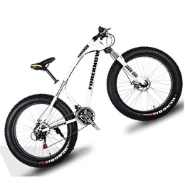 NENGGE Fat Tyre Mountain Bike NENGGE 20 Inch Hardtail Mountain Bike with Front Suspension & Mechanical Disc Brakes for Women, Off-Road Fat Tire Mountain Bicycle Adjustable Seat in 8 Colors, Anti-Slip Bikes, White, 21 Speed