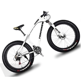 NENGGE Fat Tyre Mountain Bike NENGGE 20 Inch Hardtail Mountain Bike with Front Suspension & Mechanical Disc Brakes for Women, Off-Road Fat Tire Mountain Bicycle Adjustable Seat in 8 Colors, Anti-Slip Bikes, White, 27 Speed