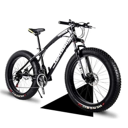 NENGGE Fat Tyre Mountain Bike NENGGE 26 Inch Hardtail Mountain Bikes with Fat Tire for Adults Men Women, Mountain Trail Bike with Front Suspension Disc Brakes, High-Carbon Steel Mountain Bicycle, Black Spoke, 7 Speed