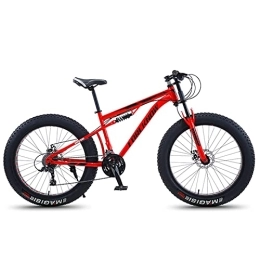 NENGGE Bike NENGGE Mountain Bike 26 Inch Fat Tire for Men and Women, Dual-Suspension Adult Mountain Trail Bikes, All Terrain Bicycle with Adjustable Seat & Dual Disc Brake, Red, 21 Speed