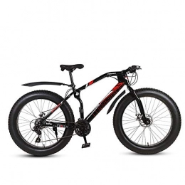 Nerioya Fat Tyre Mountain Bike Nerioya Adult Mountain Bike, 26-Inch 21-27-Speed Dual Disc Brakes, Wide Tire Off-Road Variable Speed Vehicle / Snow Bike / ATV, E, 26 inch 27 speed