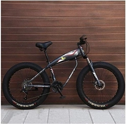 NOLOGO Fat Tyre Mountain Bike Nologo Bicycle 26 Inch Mountain Bikes, Fat Tire Hardtail Mountain Bike, Aluminum Frame Alpine Bicycle, Mens Womens Bicycle with Front Suspension, Black, 24 Speed Spoke, Size:21 Speed Spoke