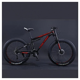 NZKW Bike NZKW Mountain Bikes, 24 Inch Fat Tire Hardtail Mountain Bike, Dual Suspension Frame and Suspension Fork All Terrain Mountain Bike for Men Women Adult, Black, 21 Speed