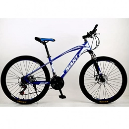 PBTRM Fat Tyre Mountain Bike PBTRM Hardtail Mountain Bike 26 Inch 21 Speed, High Carbon Steel Frame, Double Disc Brake, Front Suspension Anti-Slip Bicycle MTB for Adult, Blue