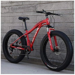 QIMENG Bike QIMENG 24 / 26 Inch Mountain Bikes Anti-Slip Bikes Fat Tire Hardtail Mountain Bikes 7 / 21 / 24 / 27-Speed High-Carbon Steel Hardtail Mountain Bike Adjustable Seat 36 Spoke, Red, 24 inch 21speed