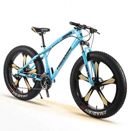 QIMENG Fat Tyre Mountain Bike QIMENG 26 Inch Mountain Bikes Hardtail Mountain Bikes Fat Tire High-Carbon Steel Frame 7 / 21 / 24 / 27 Speed Dual Disc Brake Wheels Suspension Fork Suitable for Height 160-185CM, S, 21 speed