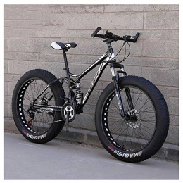 QIMENG Fat Tyre Mountain Bike QIMENG 26Inch Mountain Bikes All Terrain Mountain Bike Mens Women Carbon Steel Bicycle Suspension Fork All Terrain Dual Disc Brake Off-Road Suitable for Height 160-195Cm, J, 27 speed