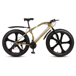 Qinmo Bike Qinmo 26-inch men's and women's fat tire mountain bikes, variable-speed shock-absorbing dual disc brakes, high-carbon steel frame, beach snowmobiles (Size : 21 speed)