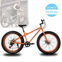 Qinmo Fat Tyre Mountain Bike Qinmo Bicycle Mountain Bikes 26 Inch, Fat Tire Hardtail Mountain Bike, Dual Suspension Frame and Suspension Fork All Terrain Mountain Bike, 21 / 24 / 27 Speed, Size:24 speed, Colour:Black