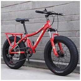 QMMD Bike QMMD Kids Mountain Bikes, 20-Inch Fat Tire Bicycle, Boys / girls Hardtail Mountain Bike, High-carbon Steel, Mountain Trail Bike, All Terrain Mountain Bike, Red Spokes, 24 speed