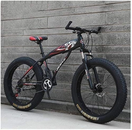 QXX Fat Tyre Mountain Bike QXX Adult Mountain Bikes, Boys Girls Fat Tire Mountain Trail Bike, Dual Disc Brake Hardtail Mountain Bike, High-carbon Steel Frame, Bicycle (Color : Red B, Size : 24 Inch 21 Speed)
