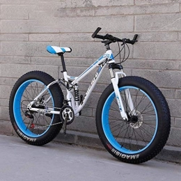 QZ Fat Tyre Mountain Bike QZ Adult Fat Tire Mountain Bike, Beach Snow Bike, Double Disc Brake Cruiser Bikes, Lightweight High-Carbon Steel Frame Bicycle, 24 Inch Wheels (Color : F, Size : 21 speed)