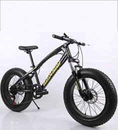 QZ Bike QZ Fat Tire Mens Mountain Bike, Double Disc Brake / High-Carbon Steel Frame Bikes, 7 Speed, Beach Snowmobile Bicycle 20 inch Wheels, Colour:E (Color : J)