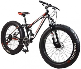 QZ Fat Tyre Mountain Bike QZ Fat Tire Mountain Bike Adult, Beach Snow Bike, Double Disc Brake Cruiser Bikes, Mountain Bike Mens 26 Inch Wheels (Color : Red)