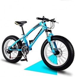 QZ Fat Tyre Mountain Bike QZ Fat Tire Mountain Bike Mens, Beach Bike, Double Disc Brake 20 Inch Cruiser Bikes, 4.0 wide Wheels, Adult Snow Bicycl 24speed (Color : Blue, Size : 24speed)