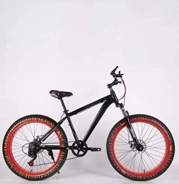 QZ Fat Tyre Mountain Bike QZ Mens Adult Fat Tire Mountain Bike, Double Disc Brake Beach Snow Bicycle, High-Carbon Steel Frame Cruiser Bikes, 24 Inch Flame Wheels (Color : E, Size : 27 speed)