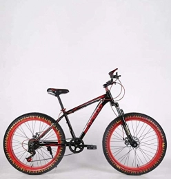 QZ Fat Tyre Mountain Bike QZ Mens Adult Fat Tire Mountain Bike, Double Disc Brake Beach Snow Bicycle, High-Carbon Steel Frame Cruiser Bikes, 26 Inch Flame Wheels (Color : C, Size : 27 speed)