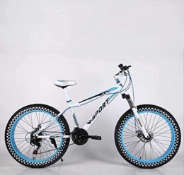QZ Fat Tyre Mountain Bike QZ Mens Adult Fat Tire Mountain Bike, Double Disc Brake Beach Snow Bikes, Road Race Cruiser Bicycle, 26 Inch Highway Wheels (Color : E, Size : 24 speed)