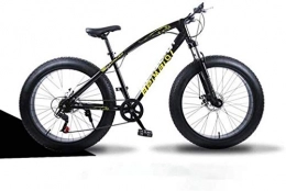 QZ Fat Tyre Mountain Bike QZ Mountain Bikes, 26 Inch Fat Tire Hardtail Mountain Bike, Dual Suspension Frame And Suspension Fork All Terrain Mountain Bicycle, Men's And Women Adult, 7 speed, Gold spoke