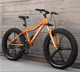 QZ Fat Tyre Mountain Bike QZ Mountain Bikes, 26Inch Fat Tire Hardtail Snowmobile, Dual Suspension Frame And Suspension Fork All Terrain Men's Mountain Bicycle Adult (Color : Orange 2, Size : 27Speed)