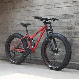 QZ Bike QZ Mountain Bikes Dual Full Suspension for Adults, High Carbon Steel Soft Tail Frame, Deceleration Spring Front Fork, Mechanical Disc Brake, 26 Inch Wheel (Color : Red, Size : 27 speed)