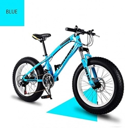 PARTAS Bike Senior Rider- High Grade Style 'Snow Bike Cycle Fat Tyre, 26 / 24 Inch Double Disc Brake Mountain Snow Beach Fat Tire Variable Speed Bicycle, Blue, 24", Free Wall-mounted Hook 2 PCS