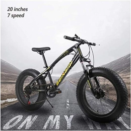 Shirrwoy Bike Shirrwoy Mountain Bikes with Dual Disc Brake for Adults Men Women, All Terrain Anti-Slip Fat Tire Mountain Bicycle, High-carbon Steel Mountain Trail Bike, 26 Inch 7 Speed, Black, 26 inch