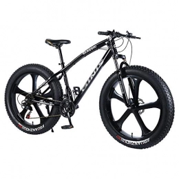 NOLOGO Fat Tyre Mountain Bike Shock Mountain Bikes, Fat Tire Variable Speed Bicycle, High-carbon Steel Frame Hardtail Mountain Bike With Dual Disc Brake, 5 Spoke, 21 / 24 / 27 / 30-speed, 26 Inches (Color : 27 speed)