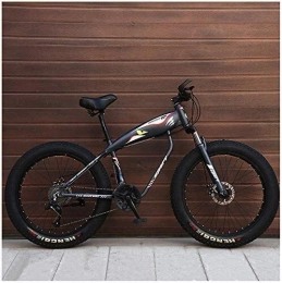 Smisoeq Bike Smisoeq 26 inches mountain bike, a mountain bike tire adult fat, mechanical disc brakes, the front bicycle suspension Men Women (Color : Grey Spokes, Size : 27 Speed)