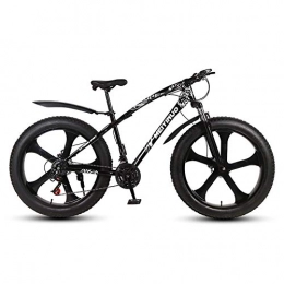 TYSYA Bike Snow Bicycle 27 Speed Multipurpose All Terrain Mountain Bike Fat Tire 26 Inches Double Disc Brake High Carbon Steel Frame Beach Bikes, Black, B