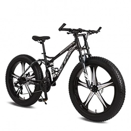 Story Fat Tyre Mountain Bike STORY Bicycle 26 Inch 21 Speed Fat Mountain Bike Road Bikes Mtb Man Fat Bike Bmx Spring Fork Bicycle (Color : 5-gray Black)
