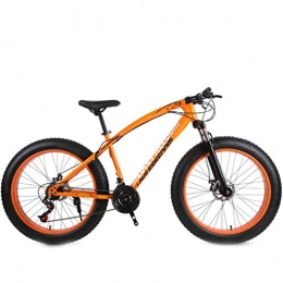 Tbagem-Yjr Fat Tyre Mountain Bike Tbagem-Yjr 26 Inch Wheel Mens Mountain Bike, Wide Tire City Road Bicycle For Adults (Color : Orange, Size : 21 speed)